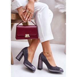 Escarpins à talons hauts en daim Laura Messi 2702 Gris 7