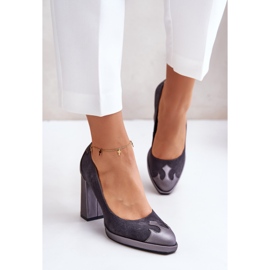 Escarpins à talons hauts en daim Laura Messi 2702 Gris 5