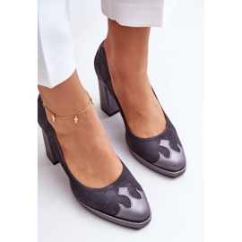 Escarpins à talons hauts en daim Laura Messi 2702 Gris 6