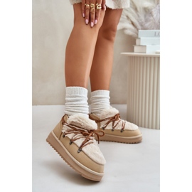 Bottes de neige basses à plateforme avec fourrure D.Franklin DFSH370011 Beige 2