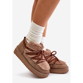 Bottes de neige à plateforme basse avec fourrure D.Franklin DFSH370011 Marron brun 1