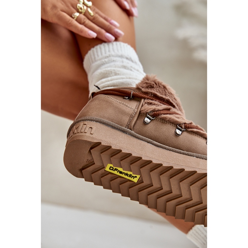 Bottes de neige à plateforme basse avec fourrure D.Franklin DFSH370011 Marron brun 2