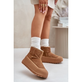 Bottes de neige isolées en daim sur la plateforme Big Star OO274A212 marron brun 2