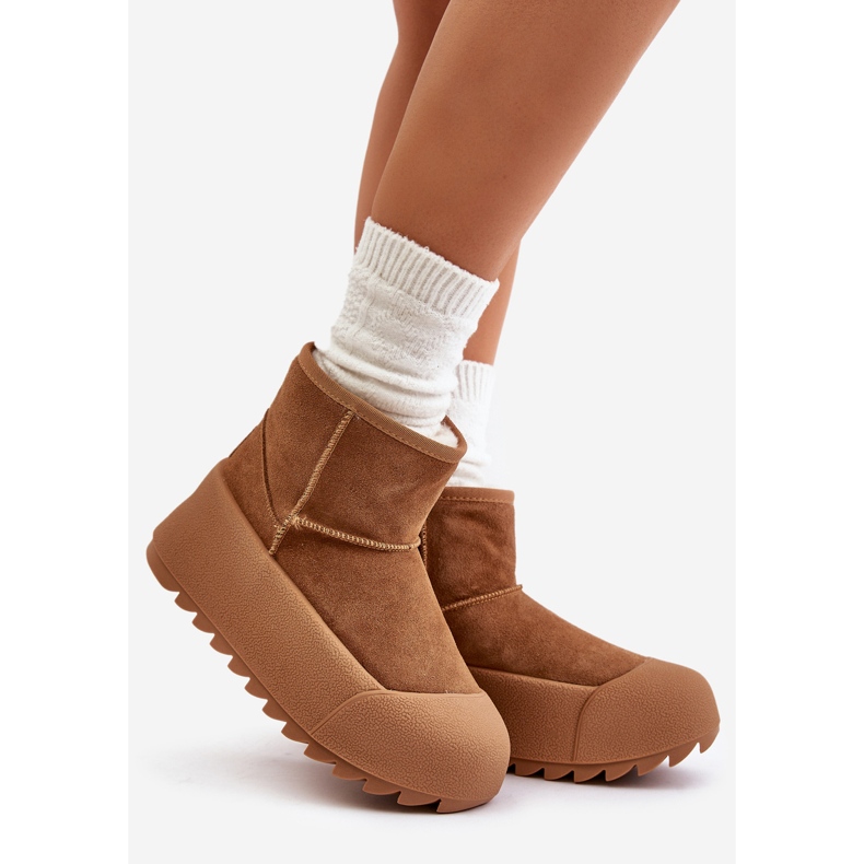 Bottes de neige isolées en daim sur la plateforme Big Star OO274A212 marron brun 1