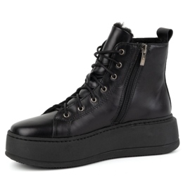 Olivier Bottes d'hiver isolées en cuir pour femme 1174 noir le noir 1