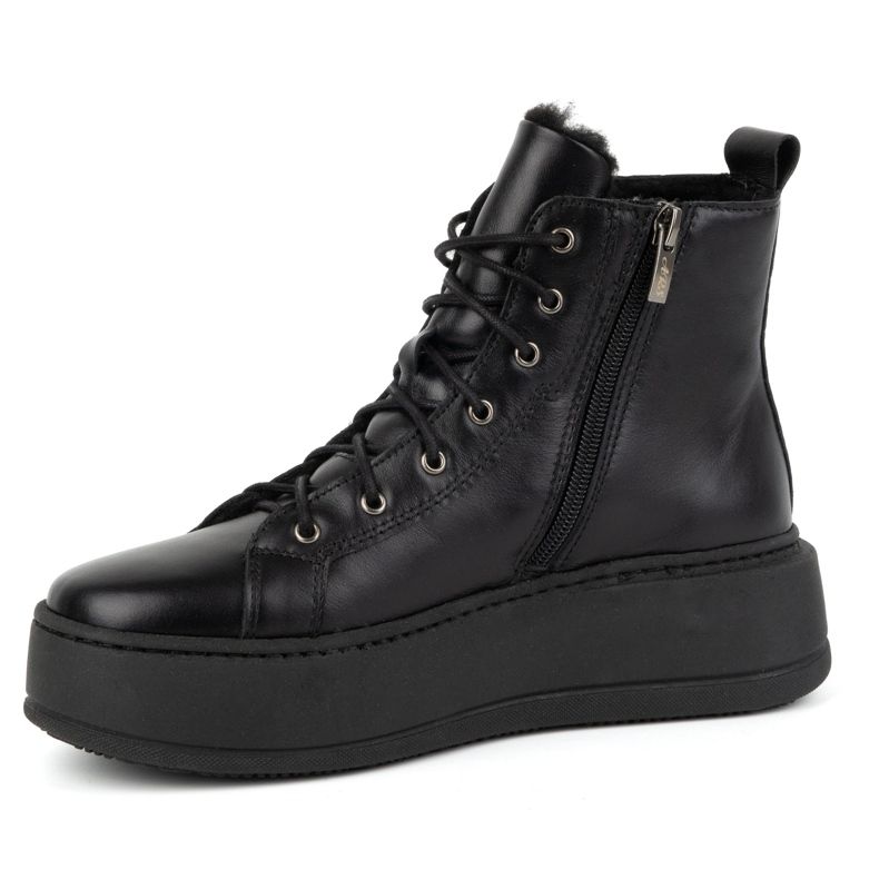 Olivier Bottes d'hiver isolées en cuir pour femme 1174 noir 1