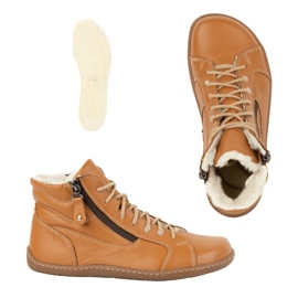 Olivier Chaussures d'hiver minimalistes en cuir pour femmes, pieds nus, 1261 rouge orange 2