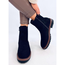 Fuqua Bottines Chelsea en daim noir le noir 4
