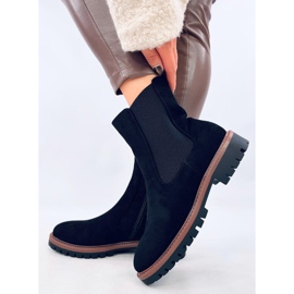 Fuqua Bottines Chelsea en daim noir le noir 2