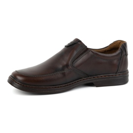 KOMODO Chaussures pour hommes en cuir naturel slip-on 854K, marron foncé brun 1 KOMODO Chaussures pour hommes en cuir naturel slip-on 854K, marron foncé brun 1