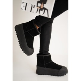Bottes de neige isolées en daim sur la plateforme Big Star OO274A213 Noir le noir 4