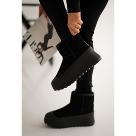 Bottes de neige isolées en daim sur la plateforme Big Star OO274A213 Noir le noir 7