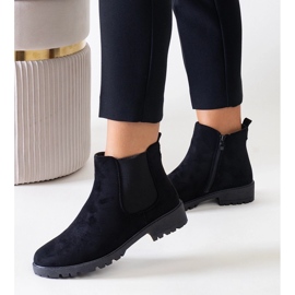 Bottines Sabre isolées en éco-daim noires le noir 5