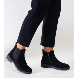 Bottines Sabre isolées en éco-daim noires le noir 3