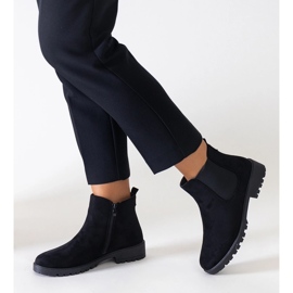 Bottines Sabre isolées en éco-daim noires le noir 4