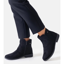 Bottines classiques noires en éco-daim Pereia le noir 1