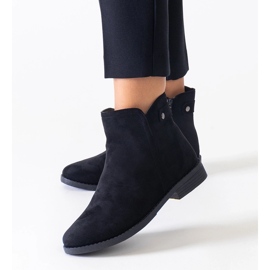 Bottines classiques noires en éco-daim Pereia le noir 2