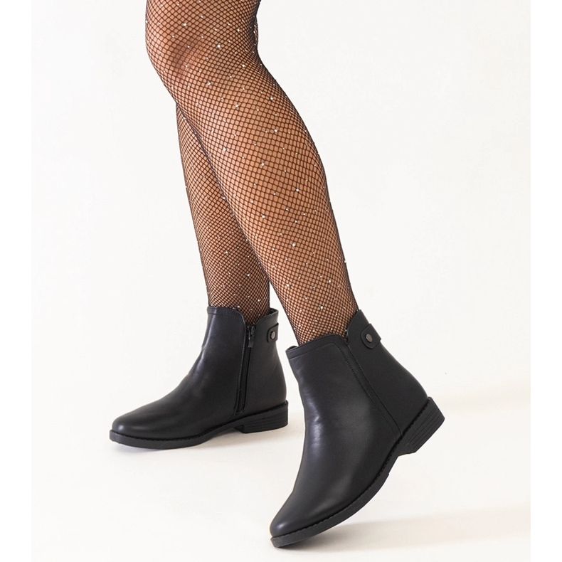 Bottines classiques noires en éco-cuir Pereia 1