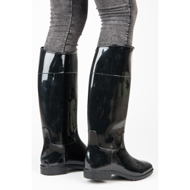 Bottes en caoutchouc laqué le noir 5