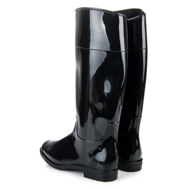 Bottes en caoutchouc laqué le noir 1