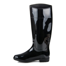 Bottes en caoutchouc laqué le noir 2