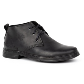 Polbut Bottes en cuir non isolées pour hommes 191D, noires 2