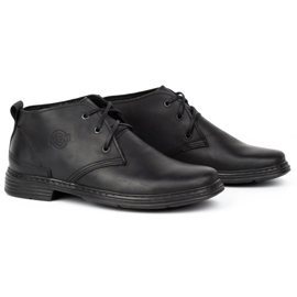 Polbut Bottes en cuir non isolées pour hommes 191D, noires 3