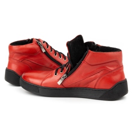 Kampol Chaussures cuir homme isolées 120KAM rouge 3