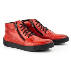 Kampol Chaussures cuir homme isolées 120KAM rouge 2
