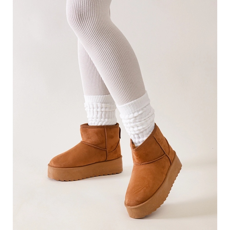 Bottes de neige décontractées marron à plateforme haute de Thaisa brun 1