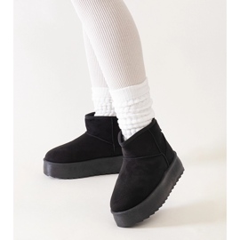 Bottes de neige décontractées noires à plateforme haute de Thaisa le noir 1