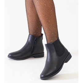 Bottines classiques noires avec empiècement élastique en éco-cuir Maiza 1