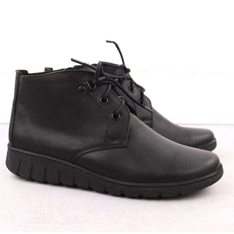 Bottines isolées en cuir pour femme, noires, Helios 501 le noir 2