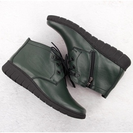 Bottines isolées en cuir pour femme, vert Helios 501 3