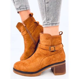 Bottes à talons larges Aretha Camel brun 3