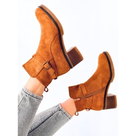 Bottes à talons larges Aretha Camel brun 5