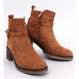 Bottes à talons larges Aretha Camel brun 1