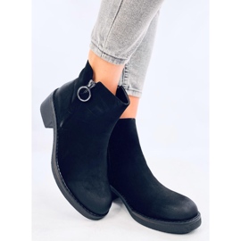 Levere Bottines à talons bas en nubuck noir le noir 5