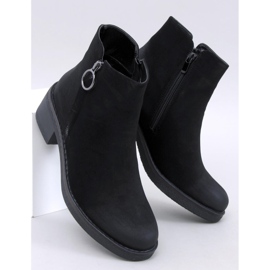 Levere Bottines à talons bas en nubuck noir 1