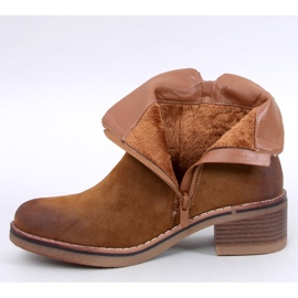 Bottines à petit talon en nubuck Levere Camel brun 6