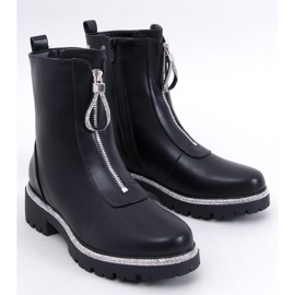 Teah Bottines noires avec zircons cubiques 1