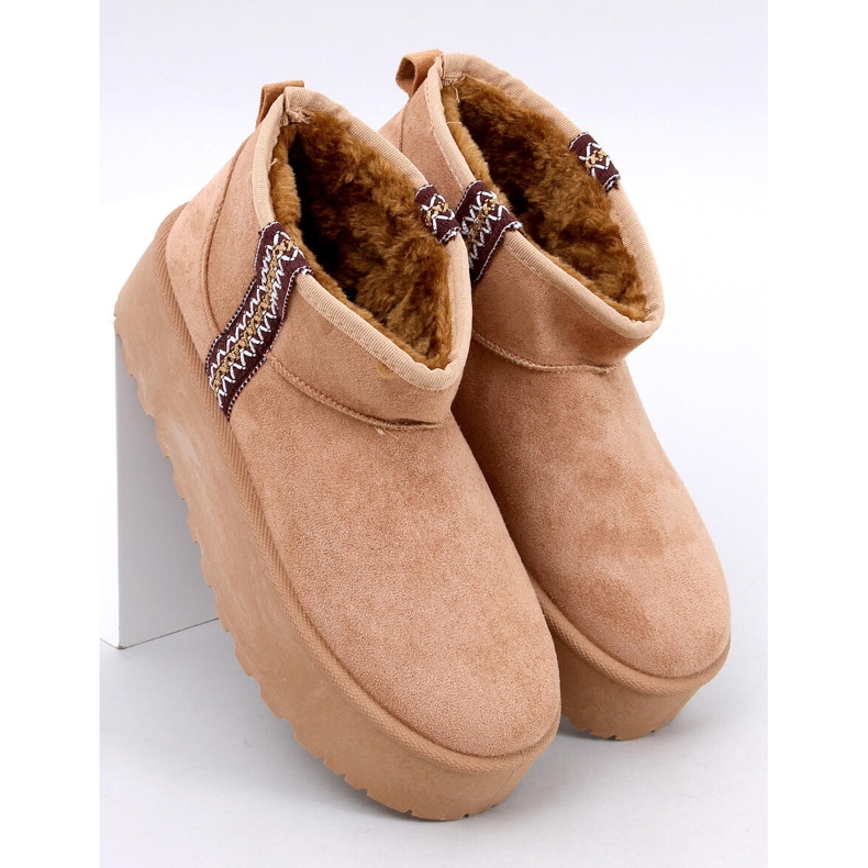 Bottes de neige courtes sur la plateforme Weyan Camel brun 1