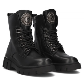 Filippo DBT6521/24 Bk bottes plateforme en cuir, noir le noir 3