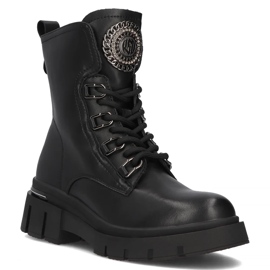 Filippo DBT6521/24 Bk bottes plateforme en cuir, noir le noir 1