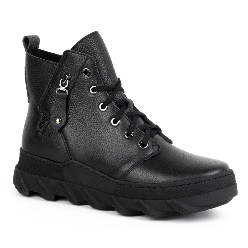 Olivier Bottes d'hiver isolées en cuir pour femme 1222 noir 1