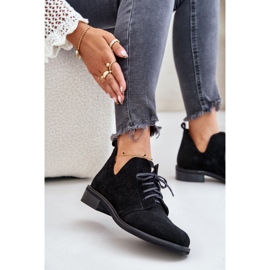 Zazoo 2959 Chaussures Oxfords à Lacets en Daim à Talons Plats Noir le noir 7