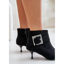 Bottines Femme À Talon Haut Avec Boucle Décorative, Noir Nirilis le noir 5
