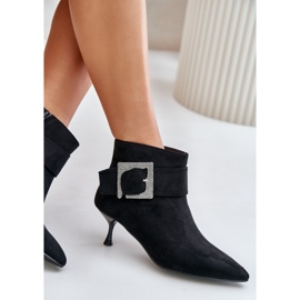 Bottines Femme À Talon Haut Avec Boucle Décorative, Noir Nirilis le noir 8