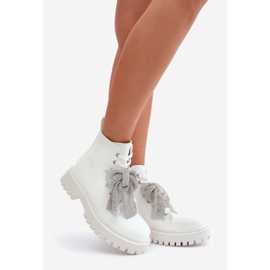 Bottines à nœud pour femme, Ocenttia blanche 1
