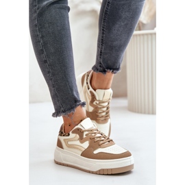 Baskets Léopard Léopard Femme Beige Henizore 3